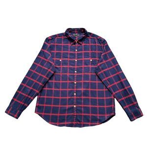 🔃J. Crew Men’s Blue & Red Plaid Long Sleeve Button Down Dress Shirt